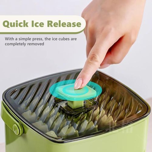 Ice Cube Tray with Lid and Bin, Ice Trays for Freezer, Flexible Ice Cube Trays,2 Pack for Freezer, 48 Pcs Ice Cube Mold with Ice Scoop for Personal Use in Whiskey, Cocktail, Coffee and DIY(White)