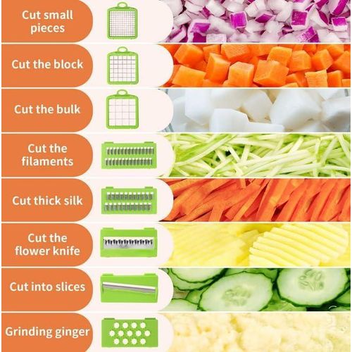 17pcs Multi-functional Vegetable Cutter, Slicer for Vegetables, Onions, and Fruits