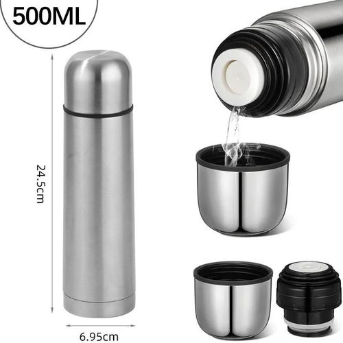 500ml stainless steel vacuum flask with button cover
