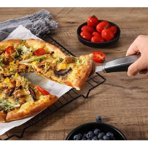 Pizza Wheel Cutter Server Set, Multipurpose Stainless Steel Pizza Cutter Pie Spatula with Sharp Blade for Cutting Pies, Pizza Slicer with Safety and Comfort Grip for Cutting Pizza and More