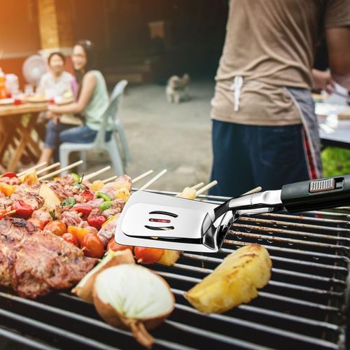 Stainless steel kitchen spatula tongs, cooking spatula tongs, for turning steaks