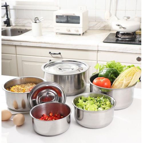 5PCS Stainless Steel  Cooking Pot Cookware Set,Multipurpose Cooking Pot with Lid