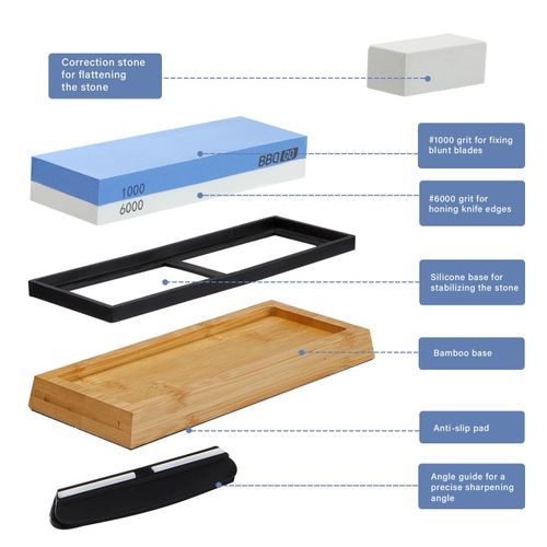 Inkbird Knife Sharpeners Corundum Whetstone 2-in-1 Knife Sharpening Stone
