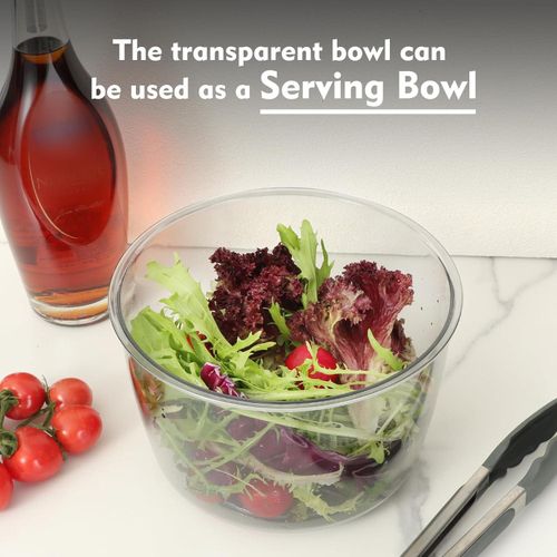 Flushrenic Salad Spinner,Fruit Washer,Vegetable Dryer,Lettuce Spinner,Salad Dryer for Washing, Spinning, and Draining Greens,with Bowl and Mesh Basket