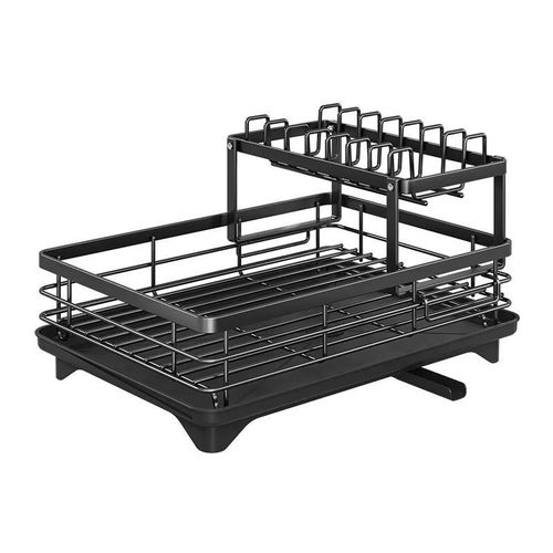 Kitchen countertop dish rack, stainless steel dish drain rack, cutlery rack
