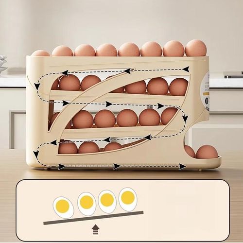 4-layer egg storage box, rolling egg storage rack, can hold up to 30 eggs