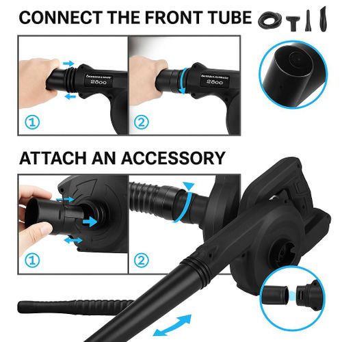Mythco Cordless 2-in-1 Leaf Blower &amp; Vacuum Cleaner with Strong Suction, Air Duster &amp; Inflator/Deflator – Lightweight, Rechargeable for Home, Car &amp; Outdoor Use