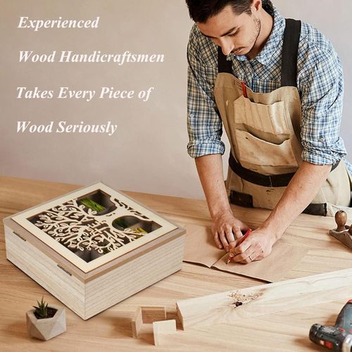 Handmade Wooden Family Tree Tea &amp; Coffee Organizer – Rustic Kitchen Storage