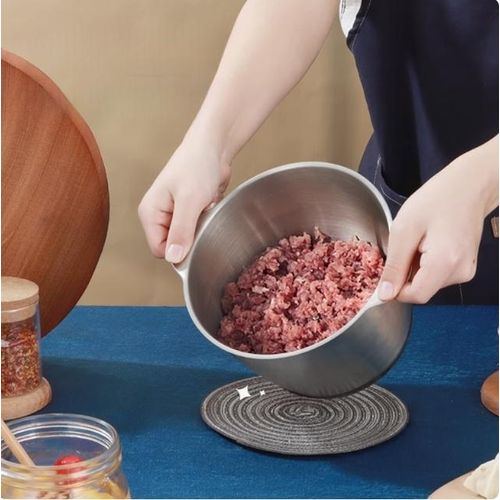 Stainless Steel Meat Grinder, 2L, 1 Set Of Blades, White