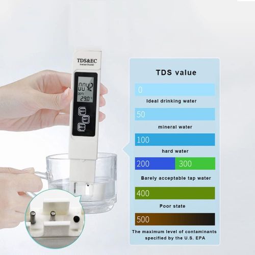White LCD Digital Salinity and Temperature Meter for Aquariums and Ponds