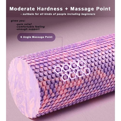 Yoga Foam Roller High-density EVA Portable &amp; Lightweight Self Massager for Back, Legs, Gym, Pilates &amp; Yoga