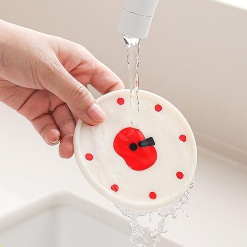 General 5pcs Red Apple-Shaped Non-Slip Silicone Coasters - Heat-Resistant Cute Household Drink Coaster Pads