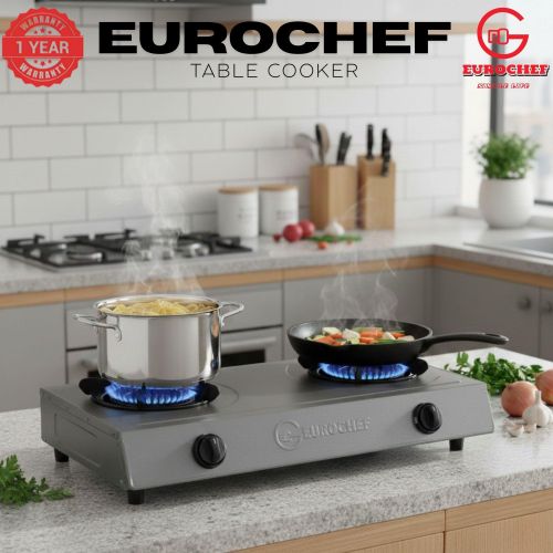 Eurochef ST-HEAVY02 Heavy Duty Gas Cooker with Cast Iron Burners, Stainless Steel Panel &amp; Auto Ignition