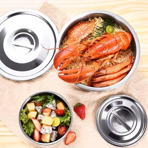 5 Pcs  stainless steel cooking pot set-Stainless Steel Baking Bowl, Mixing Bowl Set- High Quality Non Stick Stainless Steel Cookware set