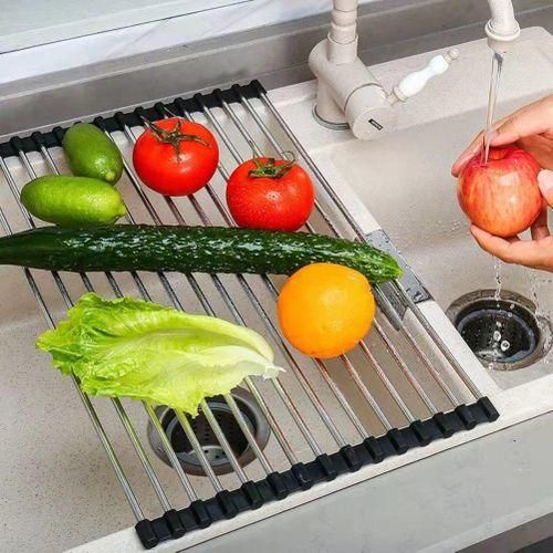 Large Size Roll-Up Foldable Dish Drying Rack / Dish Drainer -18 Tubes