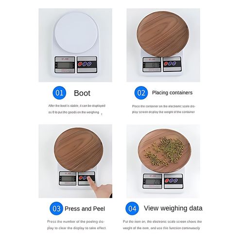 Electronic Digital Kitchen Scale 10KG/1g-White