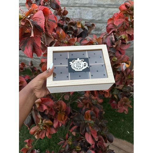 Wooden Tea Box Tea Bag Holder Tea Storage Box 6 Compartments Jewelry Case Tea Storage Organizer Tea Bag Box Tea Bag Organizer