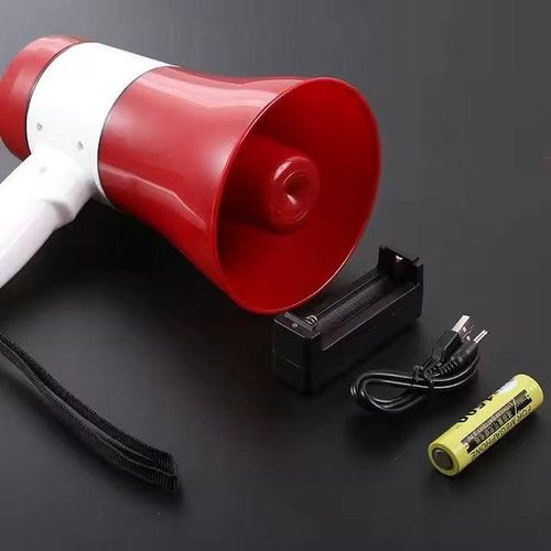 Handheld Megaphone with Loud Speaker, Recorder USB Memory Card Input Announcing Talk Record Play Siren Music, Rechargeable Battery Included