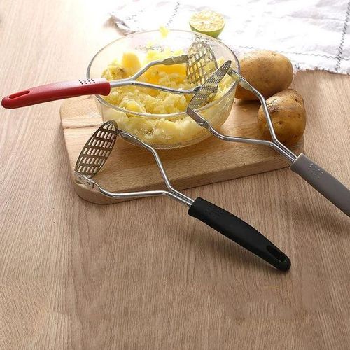 Stainless Steel Potato Masher – Heavy-Duty Kitchen Utensil for Effortless Mashing of Potatoes, Vegetables &amp; Fruits