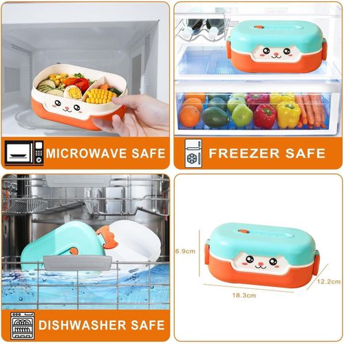 Flushrenic Lunch Box for Kids School, Food &amp; Snack Container for Kids &amp; Adults, Dishwasher &amp; Microwave Safe,BPA &amp; PVC Free,Leakproof