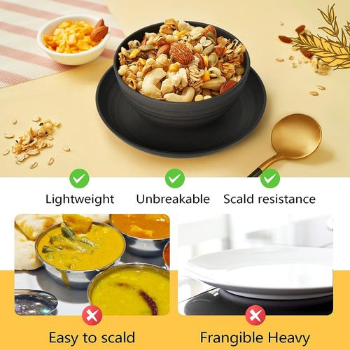 16pcs/set wheat straw tableware set, plate + bowl + cup set