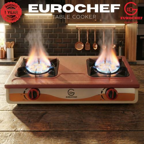 Eurochef ST-SUPER02 Heavy Duty Gas Cooker with Cast Iron Burners, Stainless Steel Panel &amp; Auto Ignition