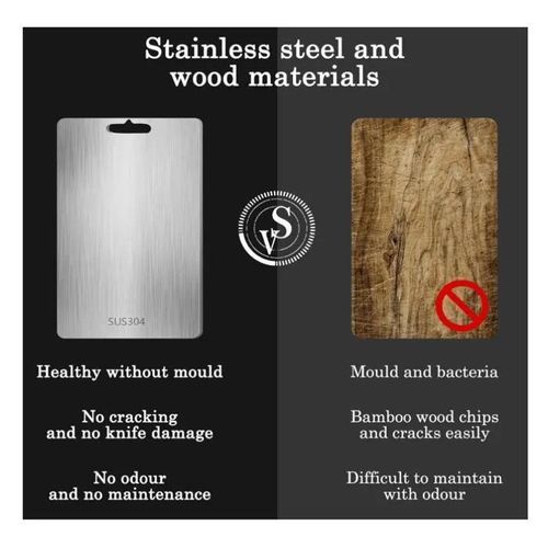 2 stainless steel cutting boards, high quality double sided cutting board