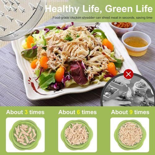 Flushrenic Chicken meat grinder,Chicken Shredder,Large Chicken Breast Shredder Tool Twist With Brush&amp;Fork