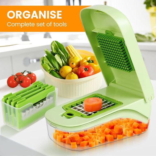 17pcs Multi-functional Vegetable Cutter, Slicer for Vegetables, Onions, and Fruits