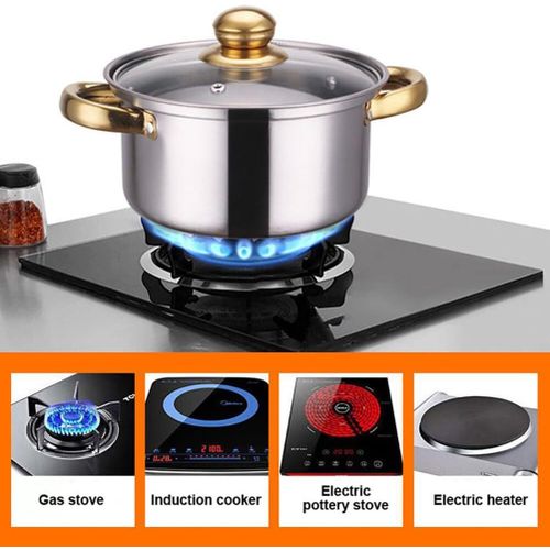 10pcs Stainless Steel Pots and Pans Sets for Kitchen