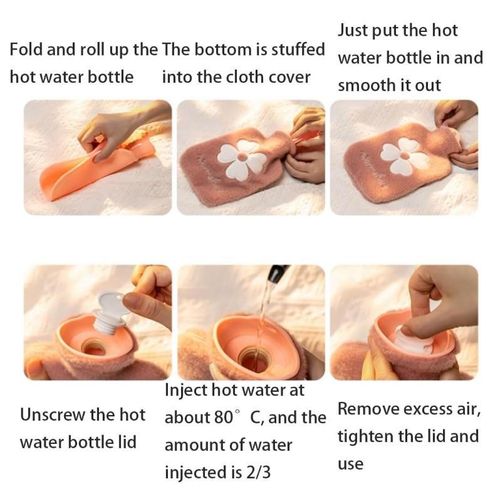 1L Hot Water Bottle With Cover (Blue)