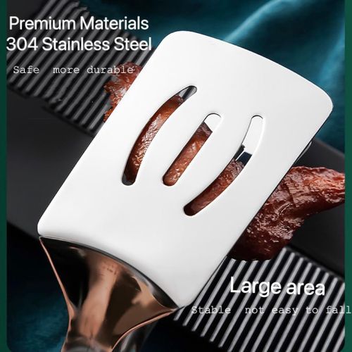 Stainless steel kitchen spatula tongs, cooking spatula tongs, for turning steaks