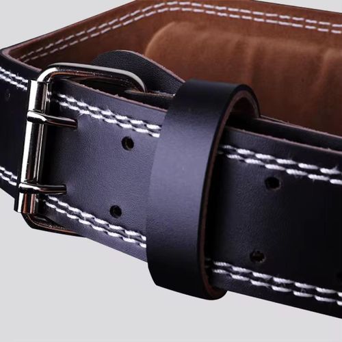 Premium Leather Weightlifting Exercise Belt Waist Support protection deep Squat Deadlift hard pull bench press  Powerlifting Gym Belt Unisex Wide Wrap Training Weight Lifting Double Buckle For Body Building Fitness Training