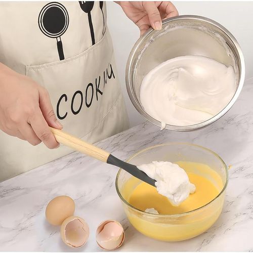 12 PCS Kitchen Cooking Utensils Set, Non Stick Silicone Utensil Set 446°F Heat Resistant, Wooden Handle Silicone Cookware Set