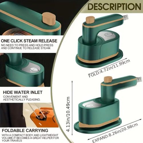 addigoes Portable Mini Iron &amp; Steamer: 2-in-1 All-in-One Garment Wrinkle Eraser for Travel &amp; Home Use（White）