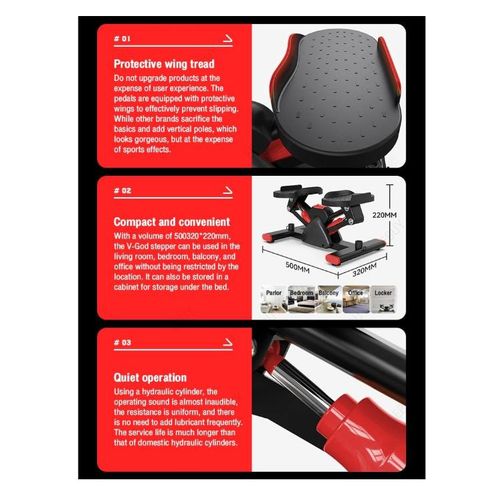 V Shape Fitness Stepper Exercising Machine With Resistant Band