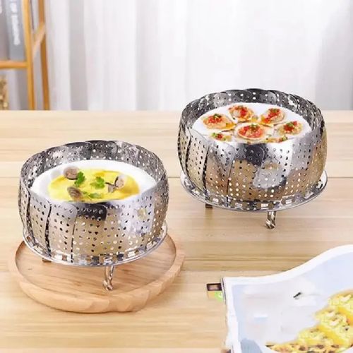 Folding Stainless Steel Steaming Tray Food Steamer Mesh Steamer Rack