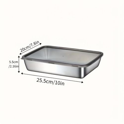 3pcs Stainless Steel Food Storage Containers Leak-Proof, Stackable, Space-Saving - Heavy-Duty Stainless Steel Construction, Airtight Lid for Freshness