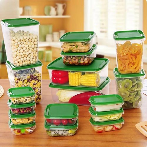 VIC 17Pcs/Set Preservation Box Plastic Lunch Box Refrigerator Packsaging Microwave