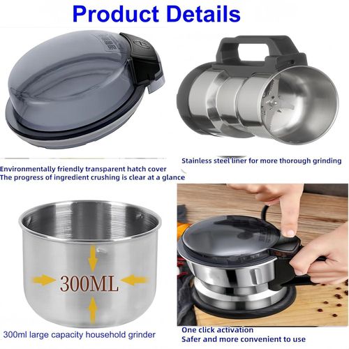 Electric Coffee &amp; Spice Grinder with Stainless Steel Blades