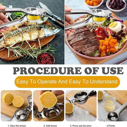 CYFAZA Heavy Duty Lemon Squeezer – Stainless Steel Hand Juicer Citrus Squeezer for Lime, Orange &amp; Lemon – Manual Citrus Juicer Kitchen Tool