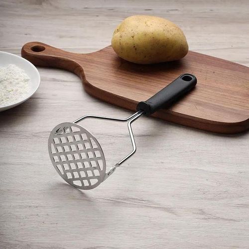 Stainless Steel Potato Masher – Heavy-Duty Kitchen Utensil for Effortless Mashing of Potatoes, Vegetables &amp; Fruits