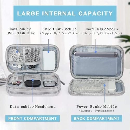 General Data Cable Storage Bags Double Layer Digital Usb Hard Disk Protection Bag Portable Earphone Organizer Digital Gadget Carry Case
