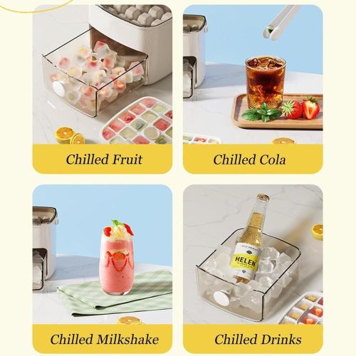 addigoes Premium Ice Cube Tray - Freezer Ice Tray Ice Mold Ice Maker for Drinks Whiskey Beer Cocktail Coffee, Transparent Sealed Lid Design for Keep Ice Clean, With Tweezers and 2 Ice Trays Storage