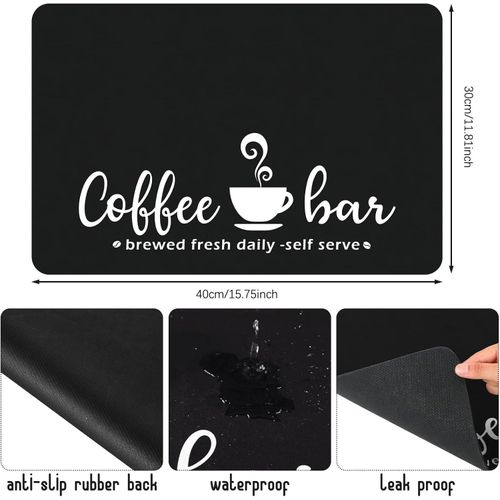 Flushrenic Coaster,Coffee mat,Coffee mat for countertop,Coffee placemats,Hide Stain Rubber Backed Absorbent Dish Drying Mat