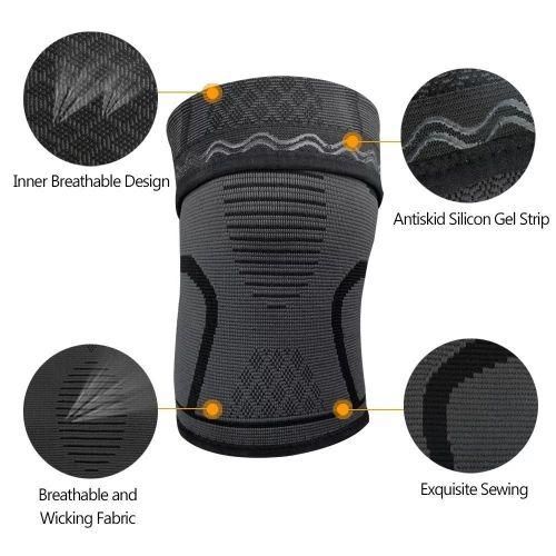 Knee Sleeve Compression Brace Support Wrap SMALL MEDIUM LARGE Black