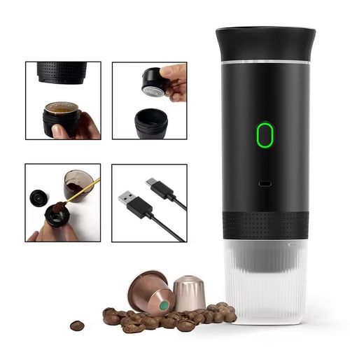 Wireless Electric Portable Espresso Coffee Machine 3-in-1 Capsule Powder Travel Coffee Maker
