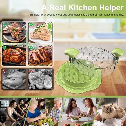 Flushrenic Chicken meat grinder,Chicken Shredder,Large Chicken Breast Shredder Tool Twist With Brush&amp;Fork