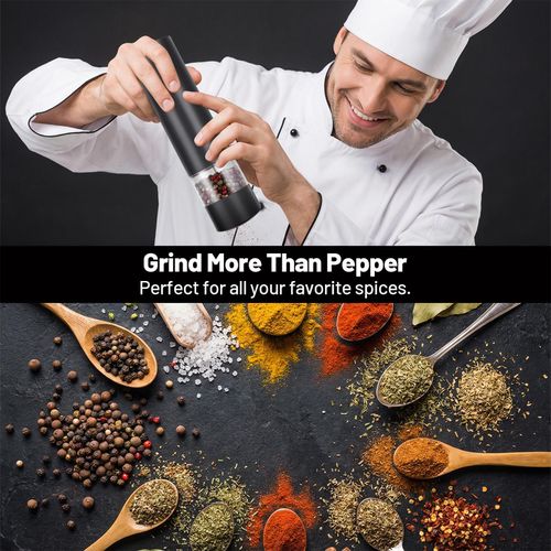 Inkbird Electric Salt &amp; Pepper Grinder Set Adjustable Coarseness Spice Mill