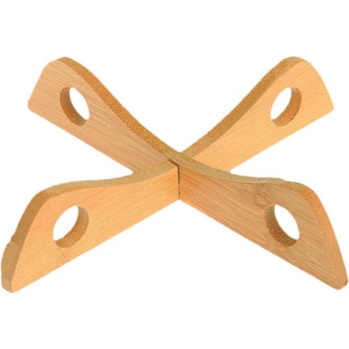 5 PCs Detachable Bamboo Trivet Hot Pads for Pots and Dishes Cross-Style Heat Resistant Kitchen Counter Rack Pot Holder for Hot Dishes Reversible Pot Holder Detachable Table Trivets